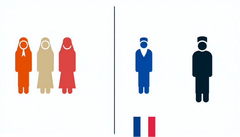 Create a simple, full-colour, minimalist vector illustration. The figures in the image are French individuals, and they do not display any apparent religious affiliations. Take care to ensure that there is no background in this illustration.